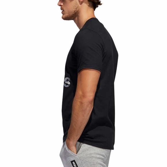 Adidas Men's Graphic T-Shirt Tee - Black - Picture 7 of 8